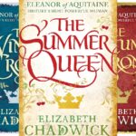 Collage of three historical fiction book covers by Elizabeth Chadwick, featuring Eleanor of Aquitaine: The Summer Queen in white and gold, The Winter Crown in blue, and The Autumn Throne in red, each subtitled “History’s Most Powerful Woman.”