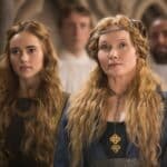 Two women playing the role of Cecily of York and Elizabeth Woodville in a TV drama
