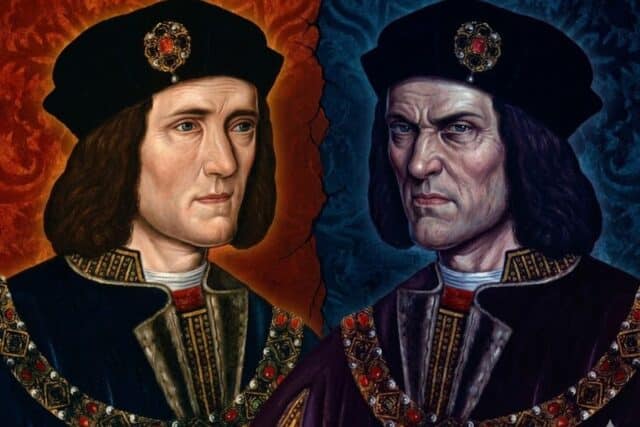 Side by side portraits of Richard III