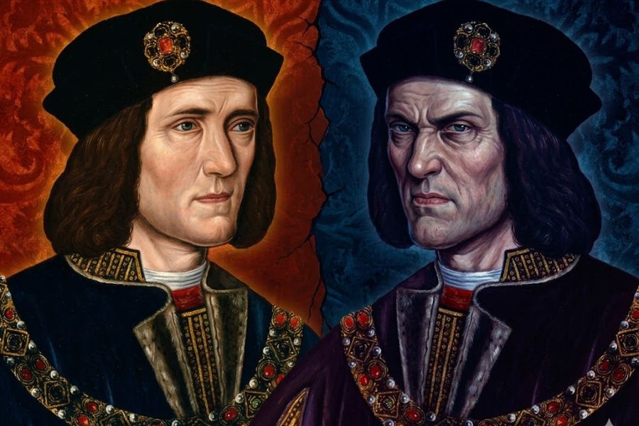 Side by side portraits of Richard III