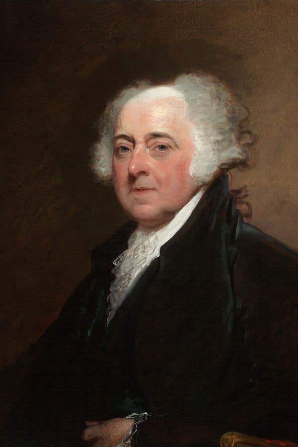 Painted portrait of a colonial era man with white hair wearing a dark coat and white cravat. The portrait represents one of the legal and political figures associated with the Boston Massacre trials.