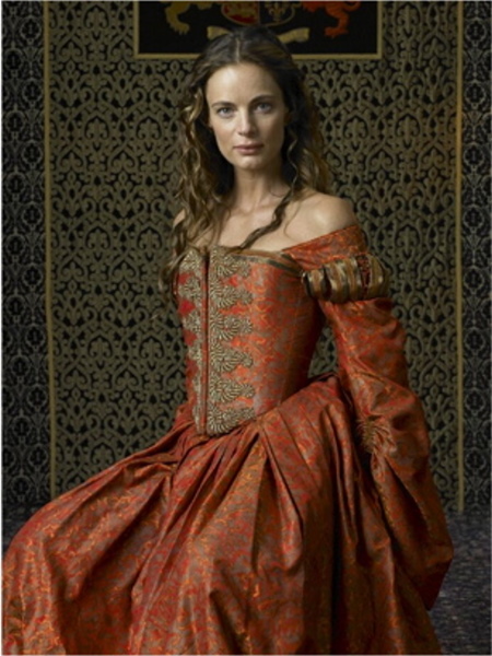 An actress playing the part of Margaret Tudor in the show The Tudors